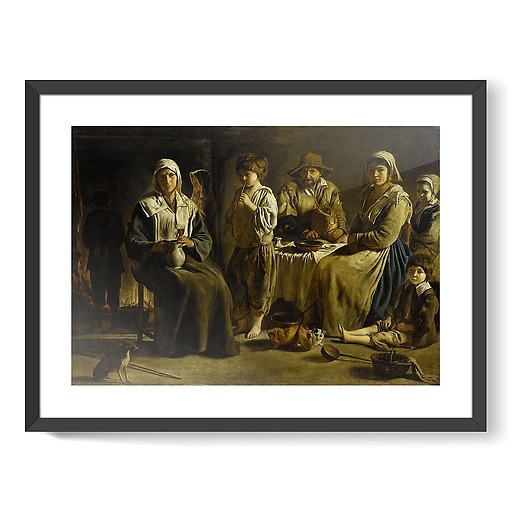 Farmers' family in an interior (framed art prints)