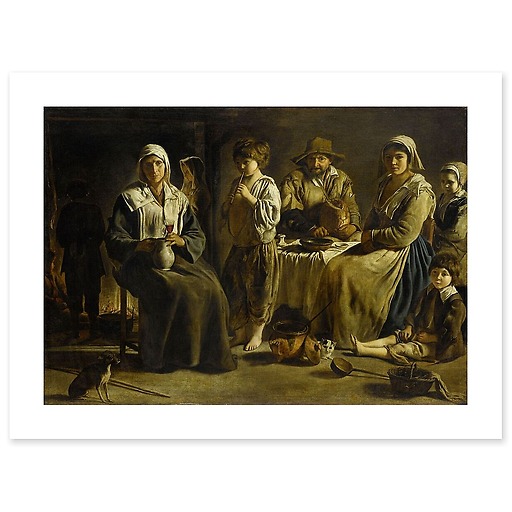 Farmers' family in an interior (canvas without frame)