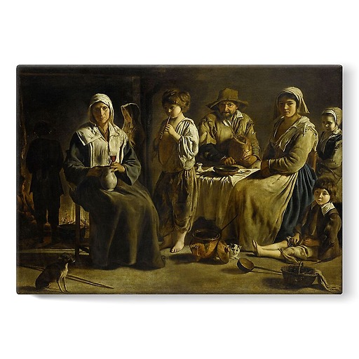 Farmers' family in an interior (stretched canvas)