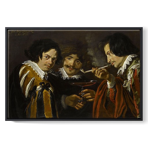 Portraits of artists smoking and drinking (S. de Vos, J. Cossier and Gerelof) (framed canvas)