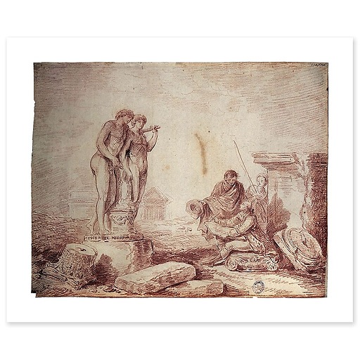 Hubert Robert by himself drawing (art prints)