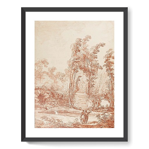 Characters near a pool (framed art prints)