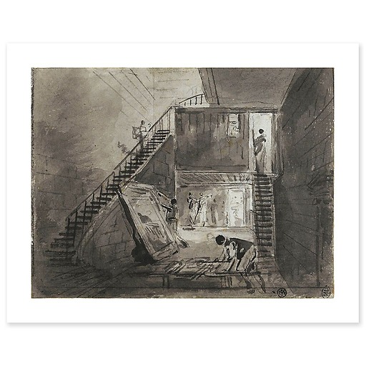 Entrance to Hubert Robert's studio at the Louvre (art prints)