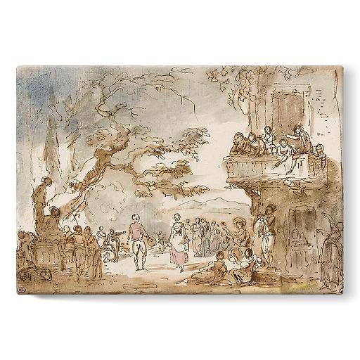 Village dance (stretched canvas)