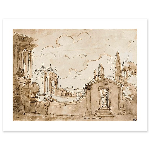 View of Villa Albani (canvas without frame)