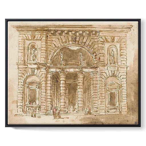 Palace facade with monumental portal (framed canvas)