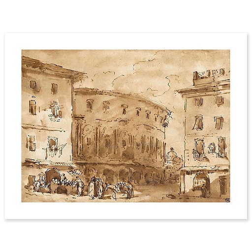 Théatre de Marcellus, vu de la piazza Montanara (affiches d'art)