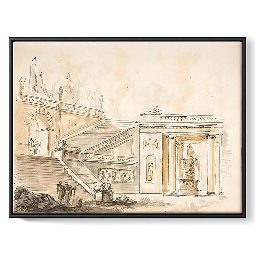 Staircase of a villa (framed canvas)