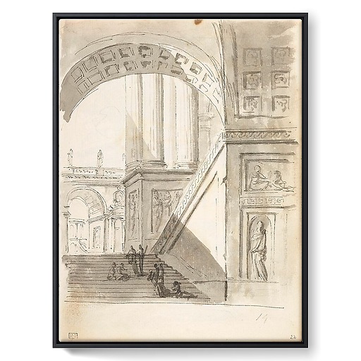 Animated architectural capriccio (framed canvas)