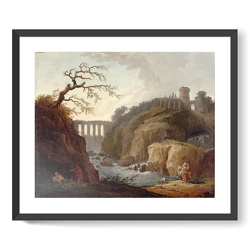 Paysage avec aqueduc et torrent (affiches d'art encadrées)