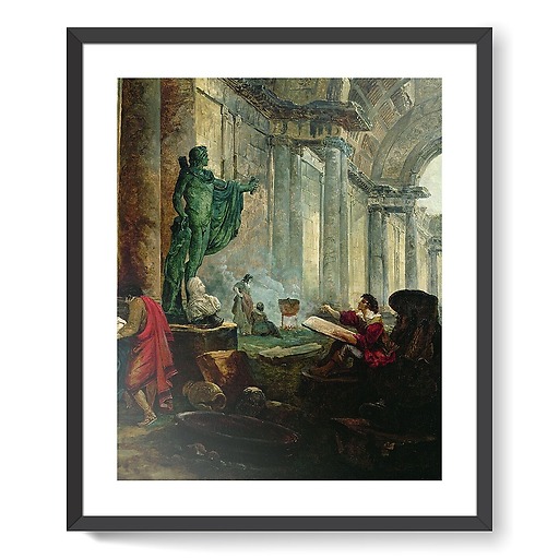 Imaginary view of the great gallery of the Louvre in ruins (framed art prints)