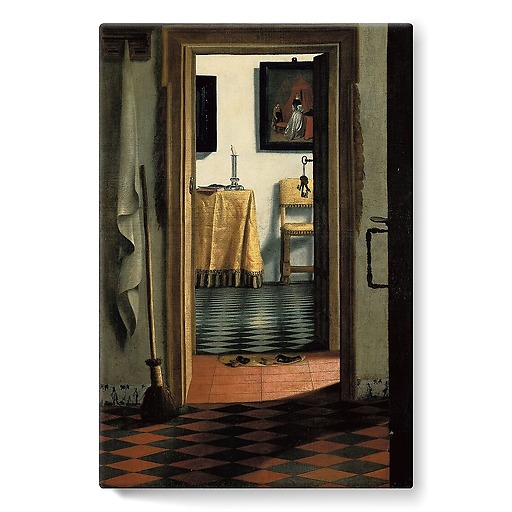 Dutch interior ('Les Pantoufles') (stretched canvas)