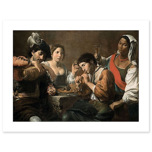 Meeting in a cabaret or Le Musicien ingénu (art prints)