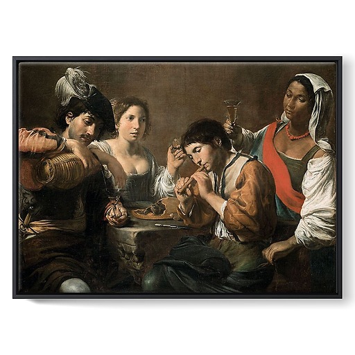 Meeting in a cabaret or Le Musicien ingénu (framed canvas)