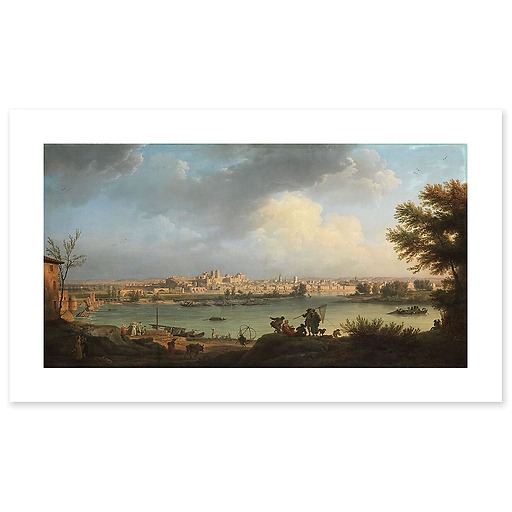 Vue d'Avignon, de la rive droite du Rhône, près de Villeneuve (canvas without frame)