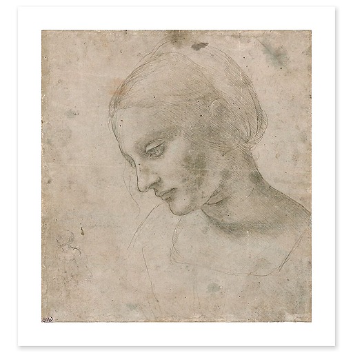 Tête de femme et croquis d'homme (art prints)