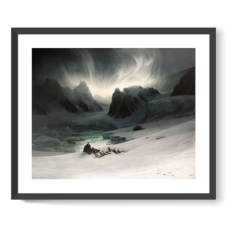 Magdalena-Bay, vue prise de la presqu'île des tombeaux, au nord du Spitzberg. Effet d'aurore boréale (framed art prints)