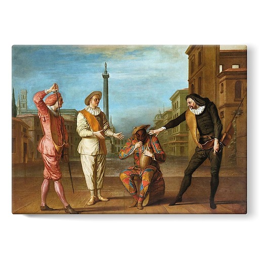 Le Tombeau de maître André : Arlequin soldat gourmand (stretched canvas)