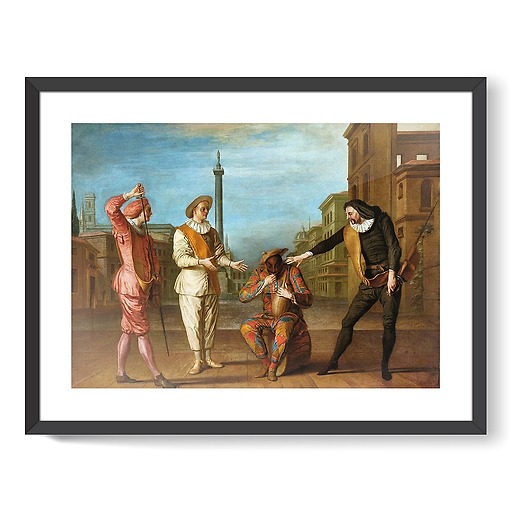 Le Tombeau de maître André : Arlequin soldat gourmand (framed art prints)