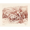 Sitting shepherd and shepherdess - Péquégnot after François Boucher