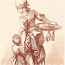 Woman holding a child by the hand