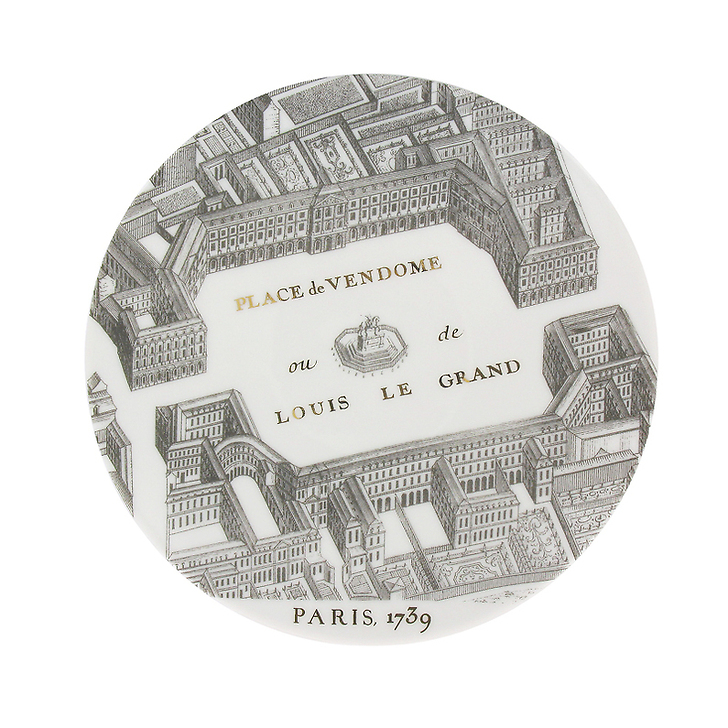 "Turgot Map of Paris" Plate - Gold, Porcelain