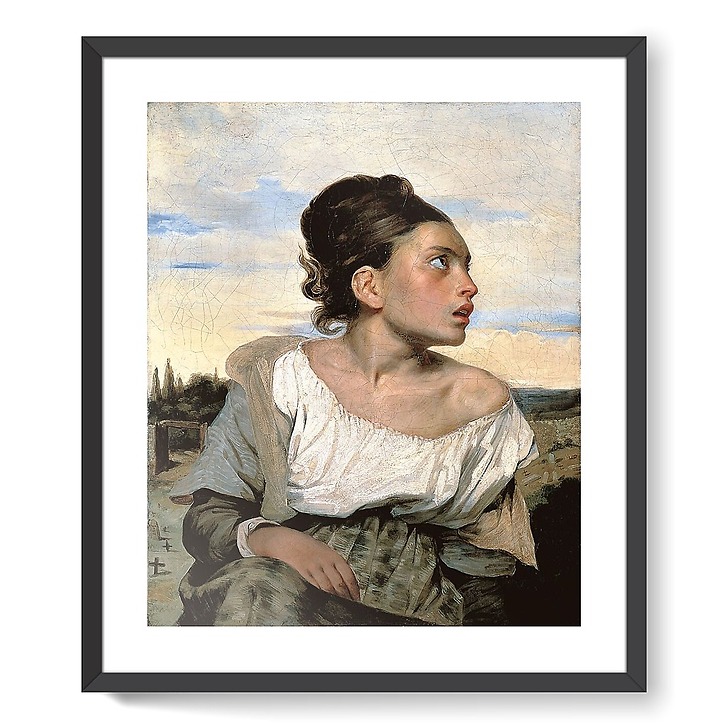 Young orphan girl at the cemetery (framed art prints) · Louvre Shop