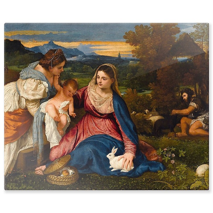 Madonna and Child with St. Catherine, (The Virgin with the Rabbit) (aluminium panels)
