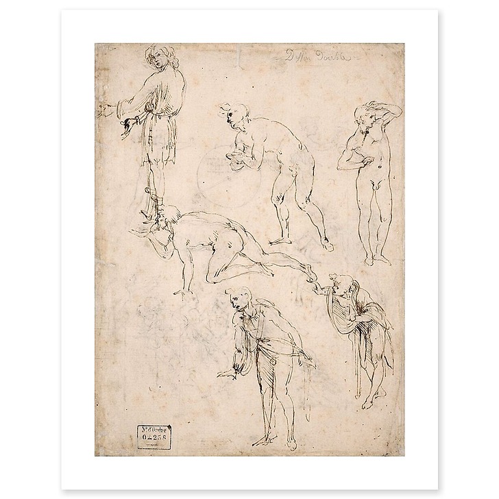 Études de personnages pour l'Adoration des Mages, vers 1480-1481 (canvas without frame)