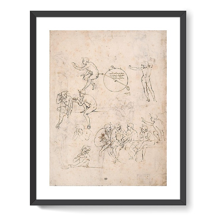 Études pour une Cène et différents personnages, une Vierge à l'Enfant et un hygromètre (affiches d'art encadrées)