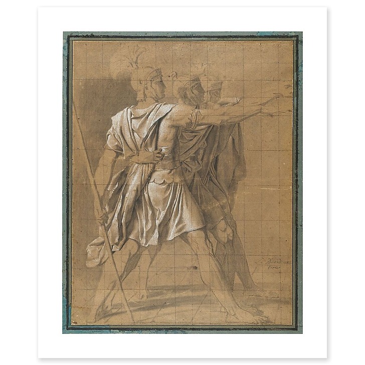 Les Trois Horaces, étude pour Le Serment des Horaces (canvas without frame)