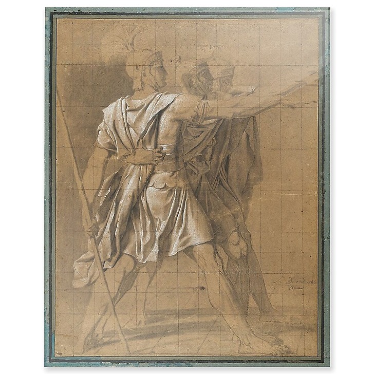 Les Trois Horaces, étude pour Le Serment des Horaces (acrylic panels)
